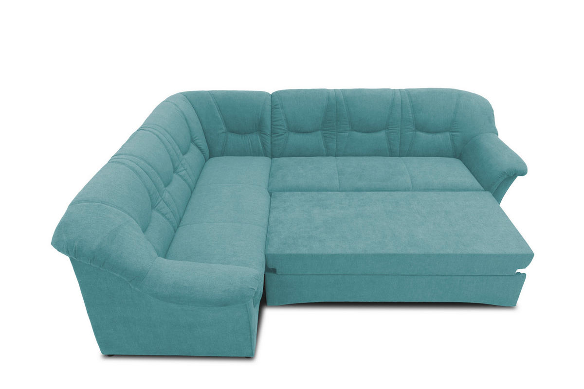 ECKSOFA Petrol Mikrofaser  - Petrol/Schwarz, KONVENTIONELL, Kunststoff/Textil (190/240cm) - MID.YOU
