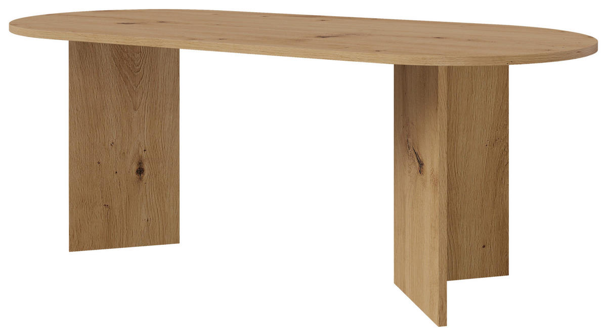 ESSTISCH Wildeiche oval   - Wildeiche, Design, Holzwerkstoff (203,6/90/75cm) - Lomoco
