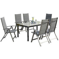GARTENSET Aluminium  - Dunkelgrau/Graphitfarben, KONVENTIONELL, Glas/Textil - Gardenson