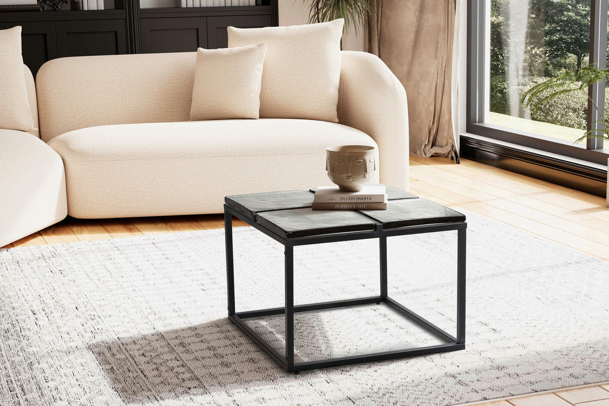 COUCHTISCH in Glas 58/58/43,5 cm  - Schwarz, Design, Glas/Metall (58/58/43,5cm) - MID.YOU