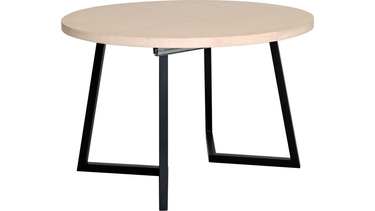 MATBORD i trä, metall 120-210/120-210/75 cm   - vit/svart, Design, metall/trä (120-210/120-210/75cm) - Best Price