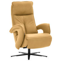 RELAXSESSEL in Leder Gelb  - Gelb/Schwarz, Design, Leder/Metall (77/110/87cm) - Valdera