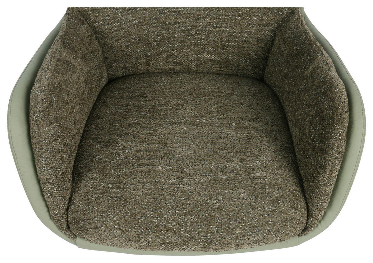 ARMLEHNSTUHL Eisen Webstoff  - Schwarz/Grün, Modern, Textil/Metall (61/91/65cm) - MID.YOU