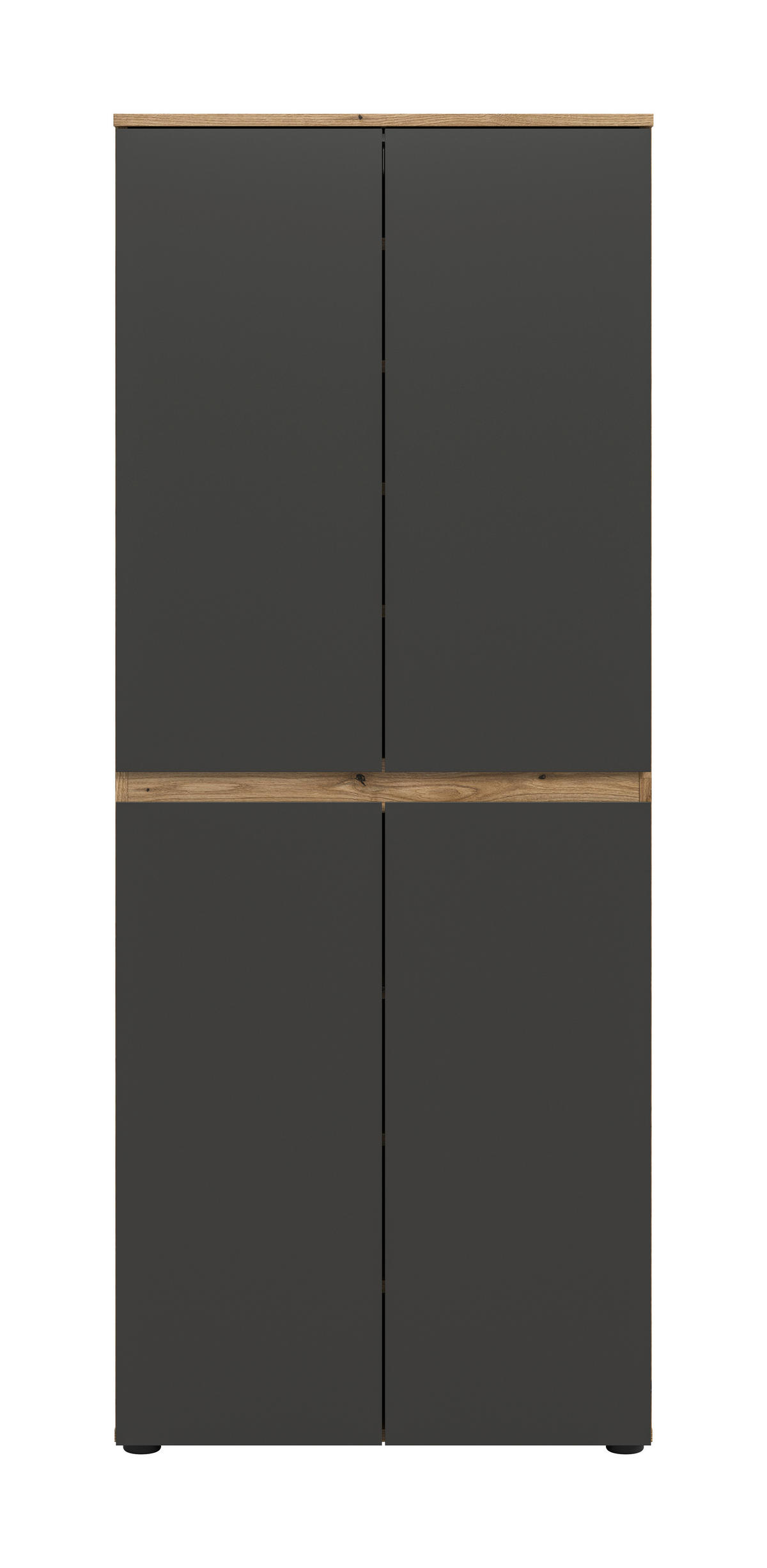 GARDEROBENSCHRANK  in 70/175/37 cm  - Eichefarben/Anthrazit, Design, Holzwerkstoff/Kunststoff (70/175/37cm) - Livetastic