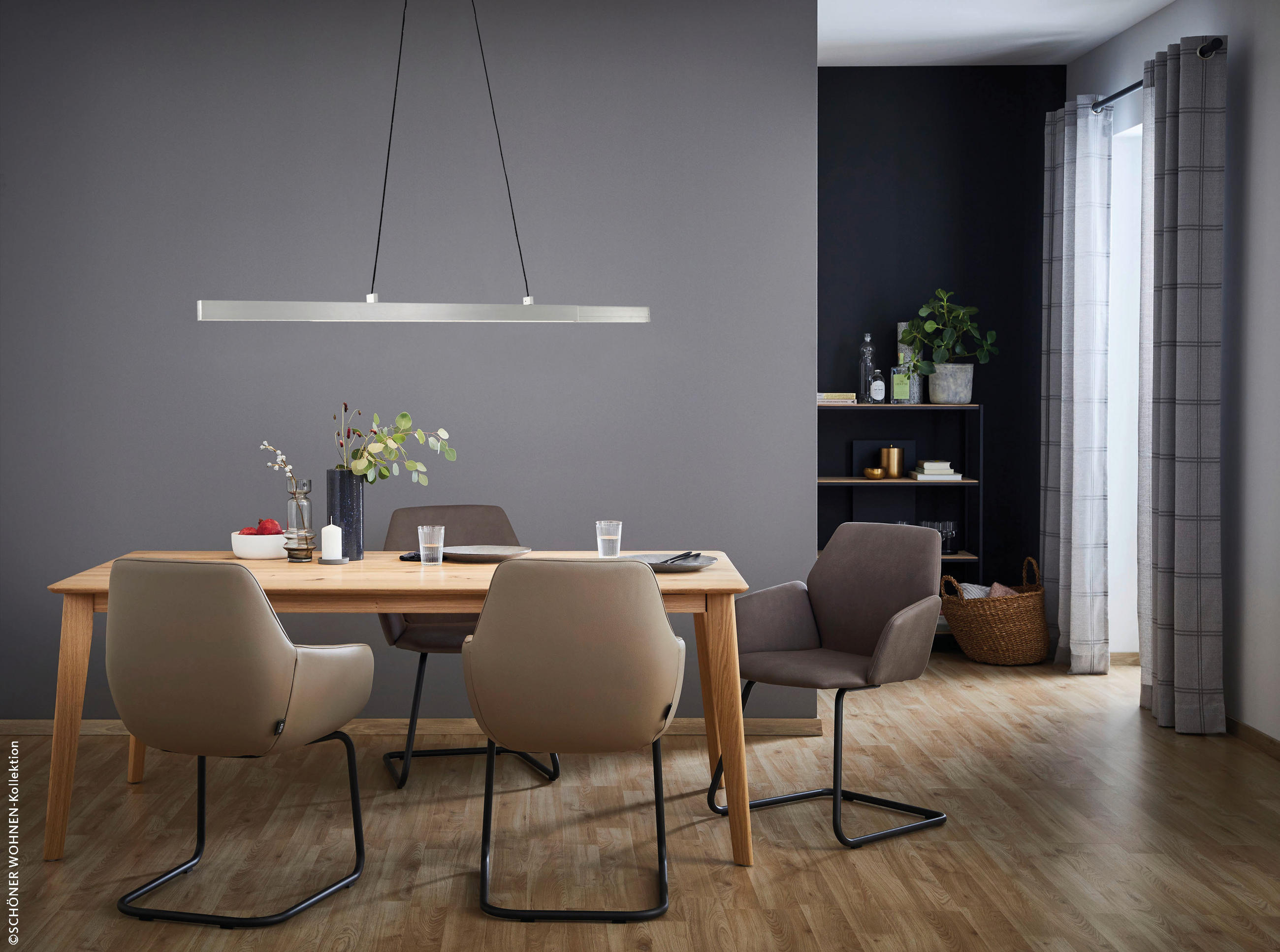 LED-HÄNGELEUCHTE Stripe   - Alufarben, Basics, Metall (6/110-140cm) - Schöner Wohnen