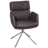 STOL MED ARMSTÖD stål mikrofiber  - stålfärgad/grå, Design, metall/textil (60/92/67cm) - Novel