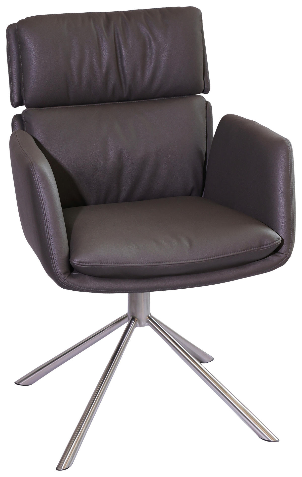 STOL MED ARMSTÖD stål mikrofiber  - stålfärgad/grå, Design, metall/textil (60/92/67cm) - Novel