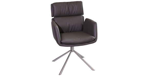 ARMLEHNSTUHL  Stoffauswahl, Sitzfläche 360° drehbar Mikrofaser  - Edelstahlfarben/Grau, Design, Textil/Metall (60/92/67cm) - Novel