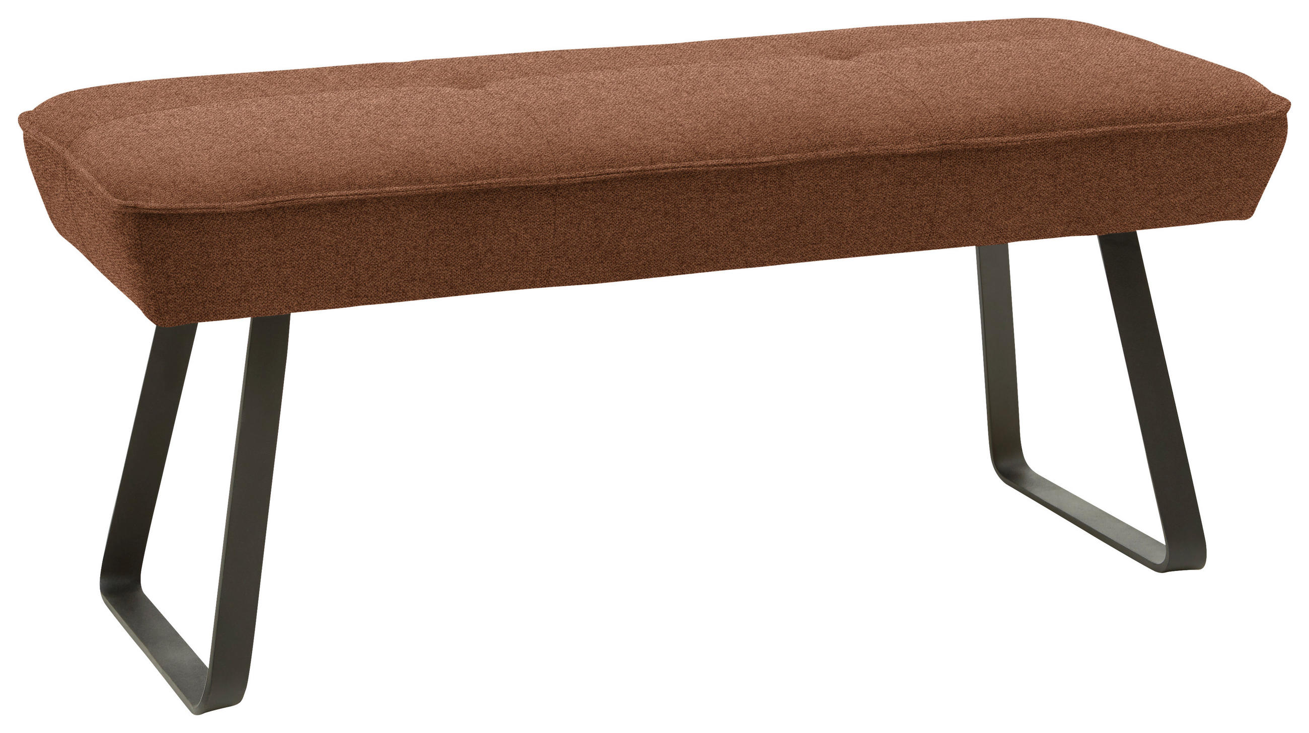 HOCKERBANK 118/50/51 cm   - Rostfarben/Schwarz, Design, Textil/Metall (118/50/51cm) - Dieter Knoll