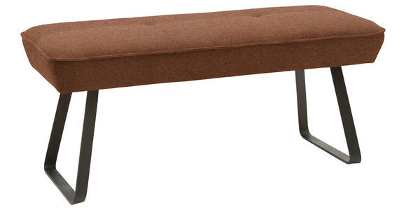 HOCKERBANK 118/50/51 cm   - Rostfarben/Schwarz, Design, Textil/Metall (118/50/51cm) - Dieter Knoll