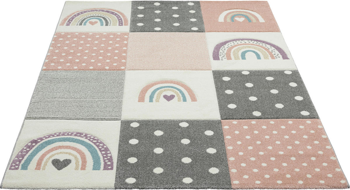 KINDERTEPPICH 120/170 cm Pastel Kids  - Hellgrau/Altrosa, Basics, Textil (120/170cm) - Novel