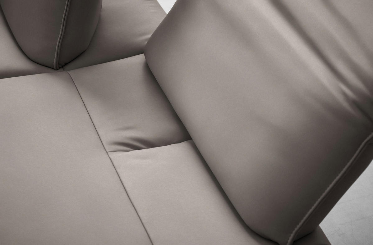 ECKSOFA Echtleder Graubraun  - Anthrazit/Graubraun, Design, Leder/Metall (290/230cm) - Johann Jakob