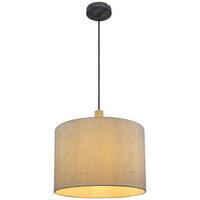 VISEČA SVETILKA  Roger      40/120 cm     40 W E27 - siva/črna, Natur, kovina/tekstil (40/120cm) - Globo