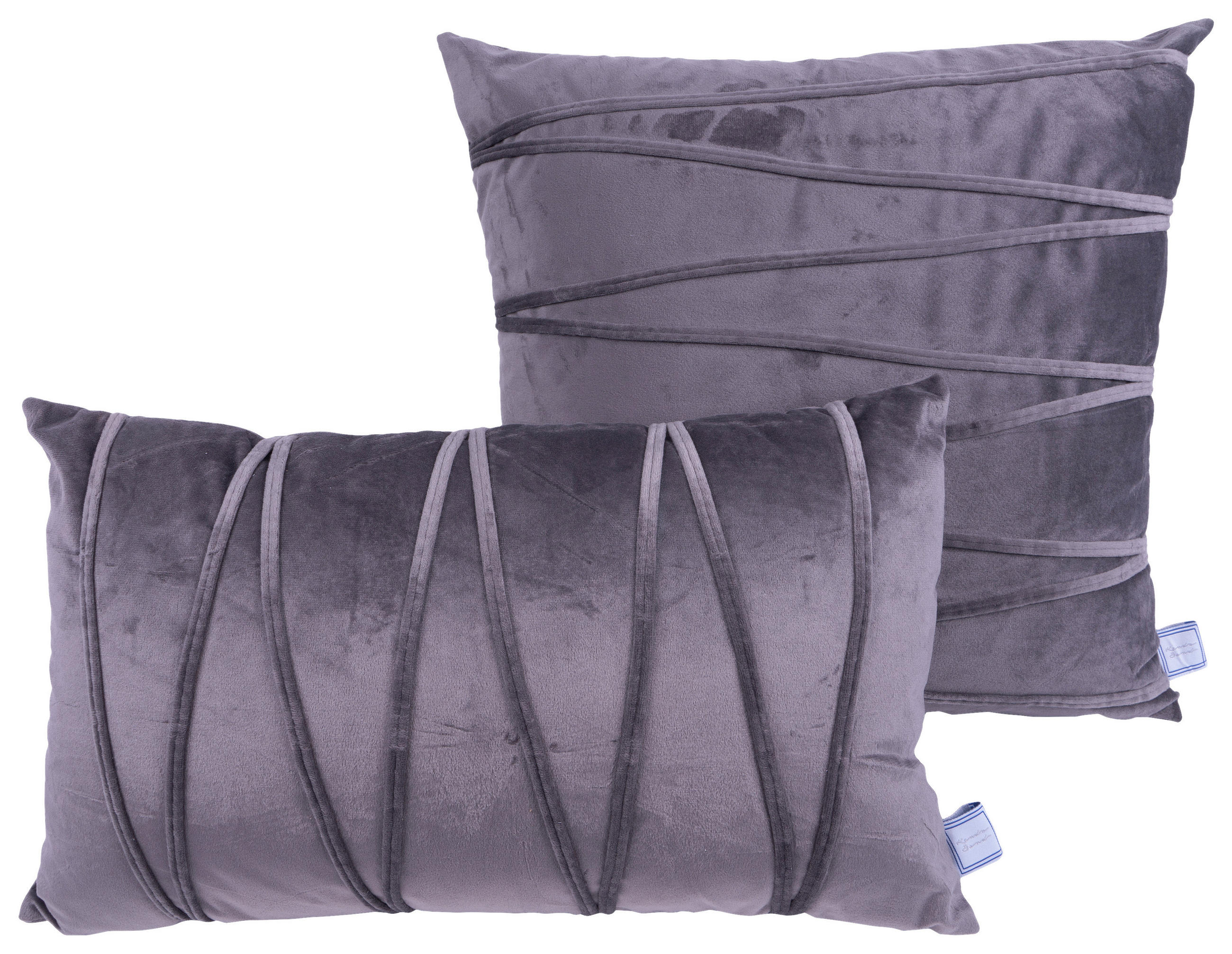 ZIERKISSENSET 2-teilig 30x45/50x45 cm  - Graphitfarben, KONVENTIONELL, Textil (30x45/50x45cm)
