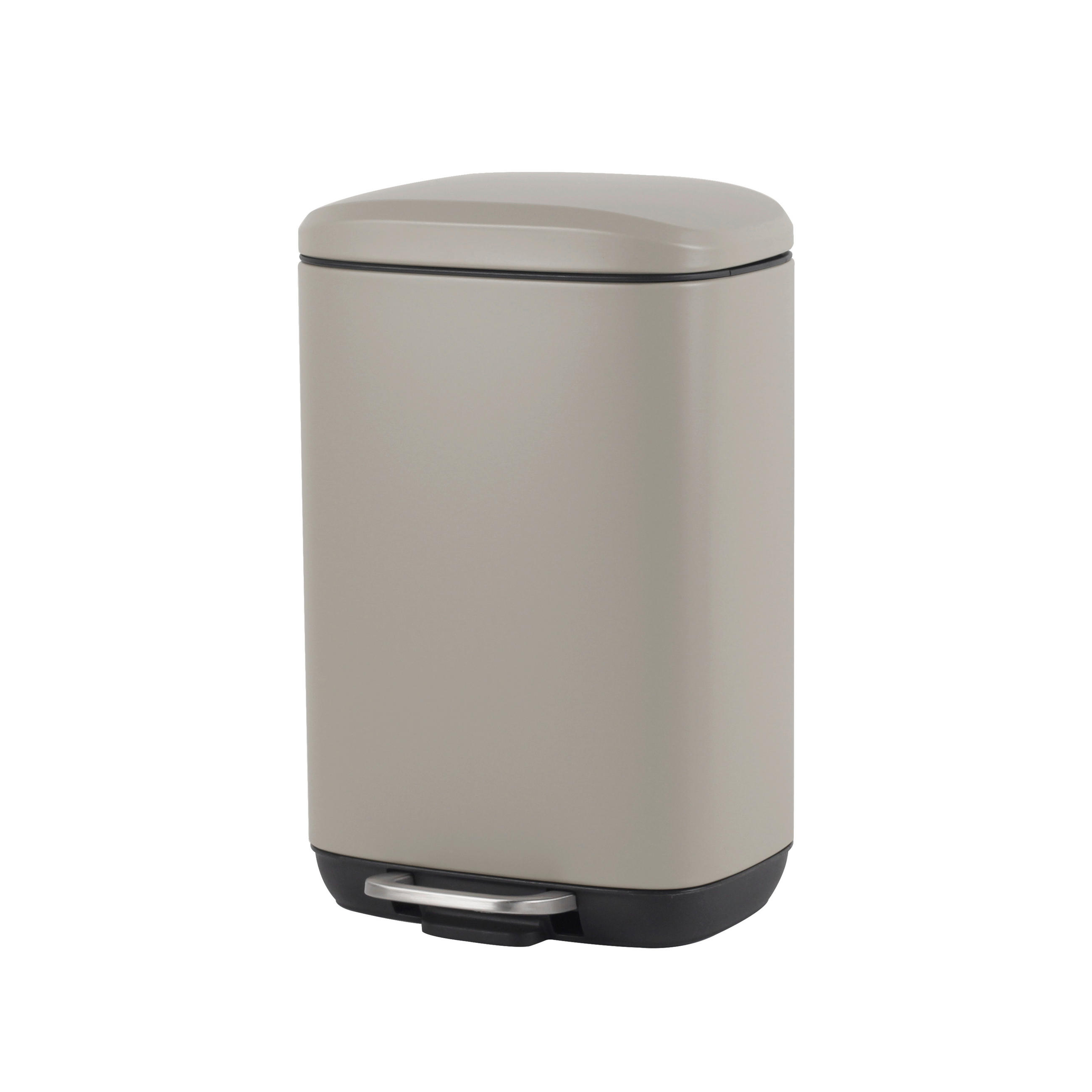 TRETEIMER 5 L  - Taupe/Schwarz, Basics, Kunststoff/Metall (21/32,7/19,5cm) - Novel