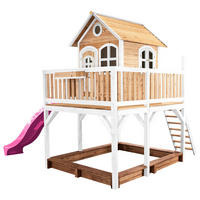 SPIELTURM 377/291/255 cm  - Lila/Braun, KONVENTIONELL, Holz (377/291/255cm) - Ambia Garden