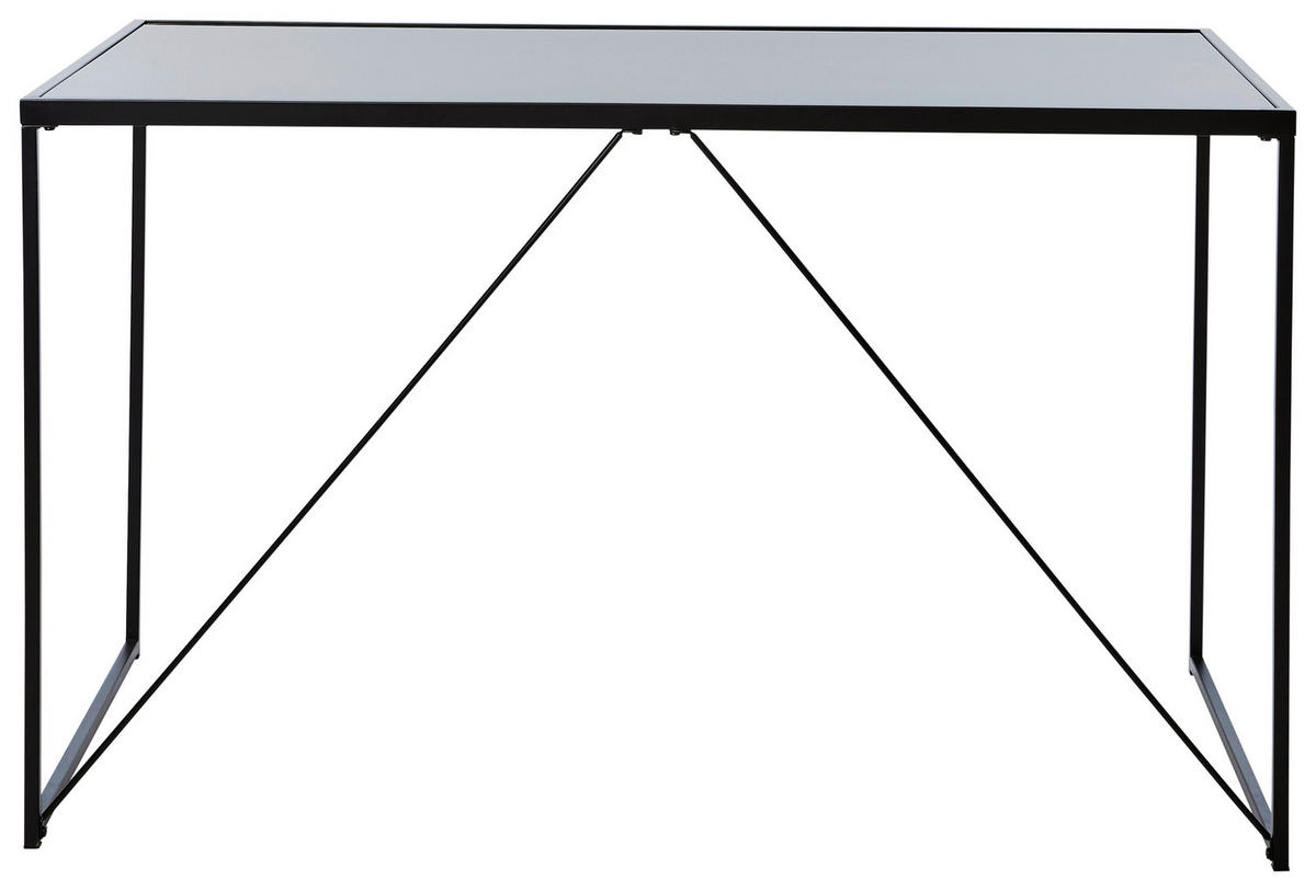 SCHREIBTISCH 120/60/73 cm  in Schwarz  - Schwarz, Konventionell, Glas/Metall (120/60/73cm) - Livetastic