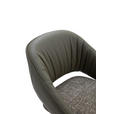 ARMLEHNSTUHL  Sitzfläche 360° drehbar, automatische Rückholfunktion Webstoff Echtleder  - Schwarz/Graugrün, Design, Leder/Textil (61/81/66cm) - Dieter Knoll
