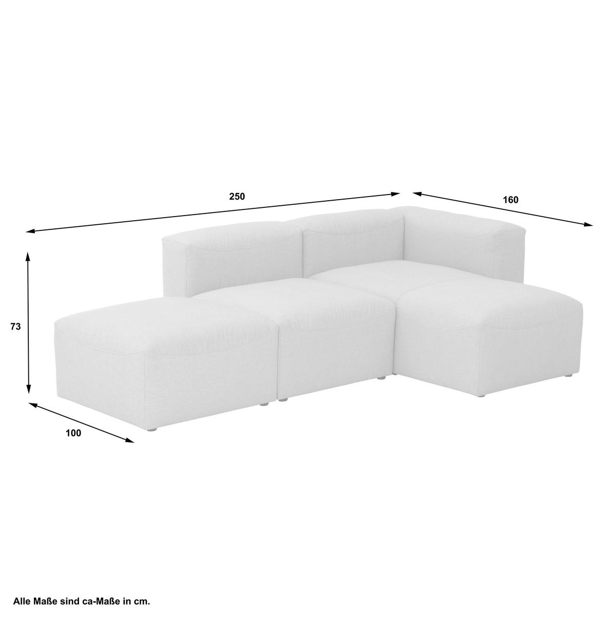 ECKSOFA in Flachgewebe Anthrazit   - Anthrazit, Design, Kunststoff/Textil (250/73/160cm) - Max Winzer