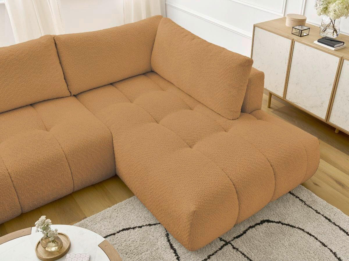 WOHNLANDSCHAFT  FUJI  Gelb Bouclé  - Gelb/Schwarz, MODERN, Kunststoff/Textil (160/377/204cm)