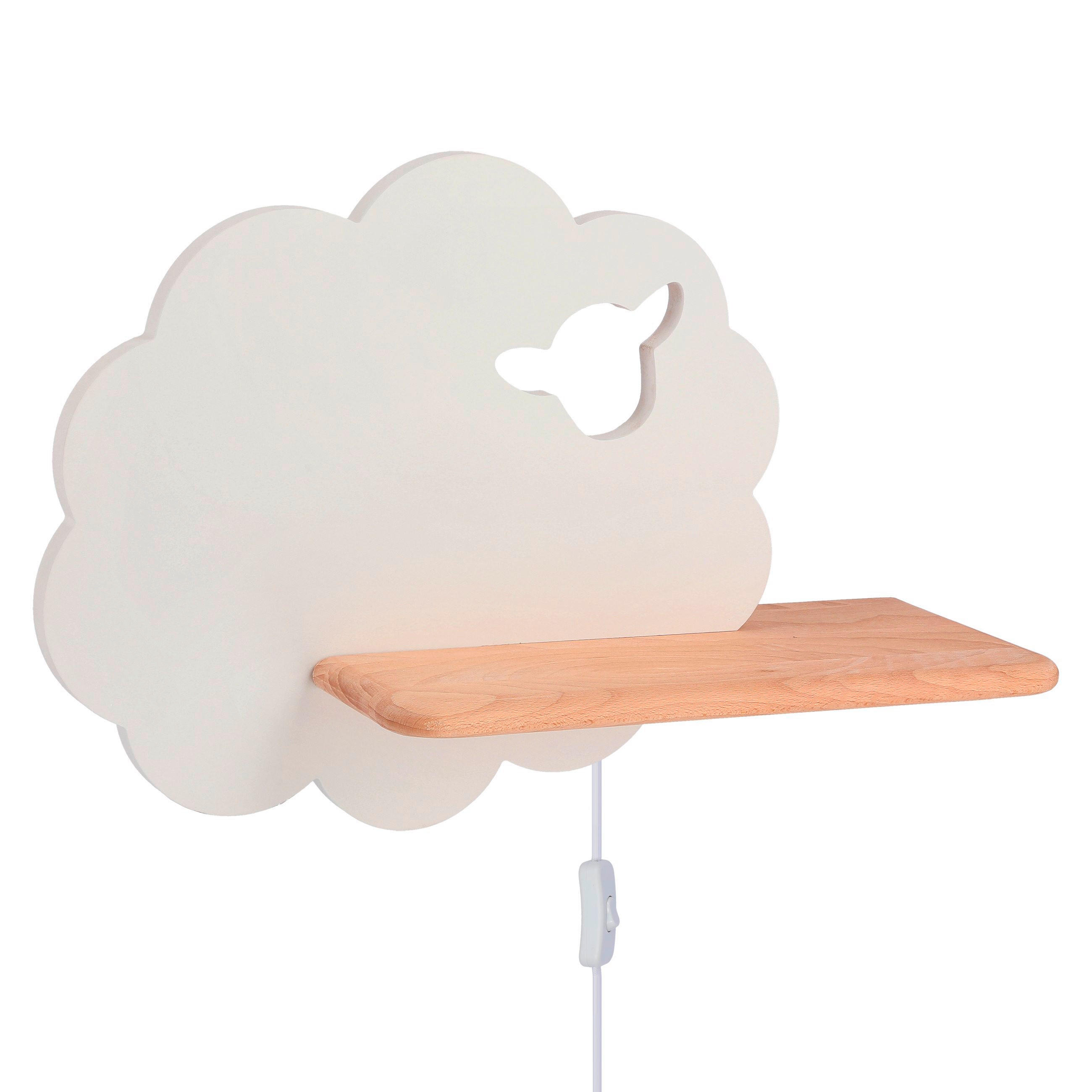 VÄGGLAMPA FÖR BARN Sheep 36/12/24 cm   - vit, Basics, metall/trämaterial (36/12/24cm)