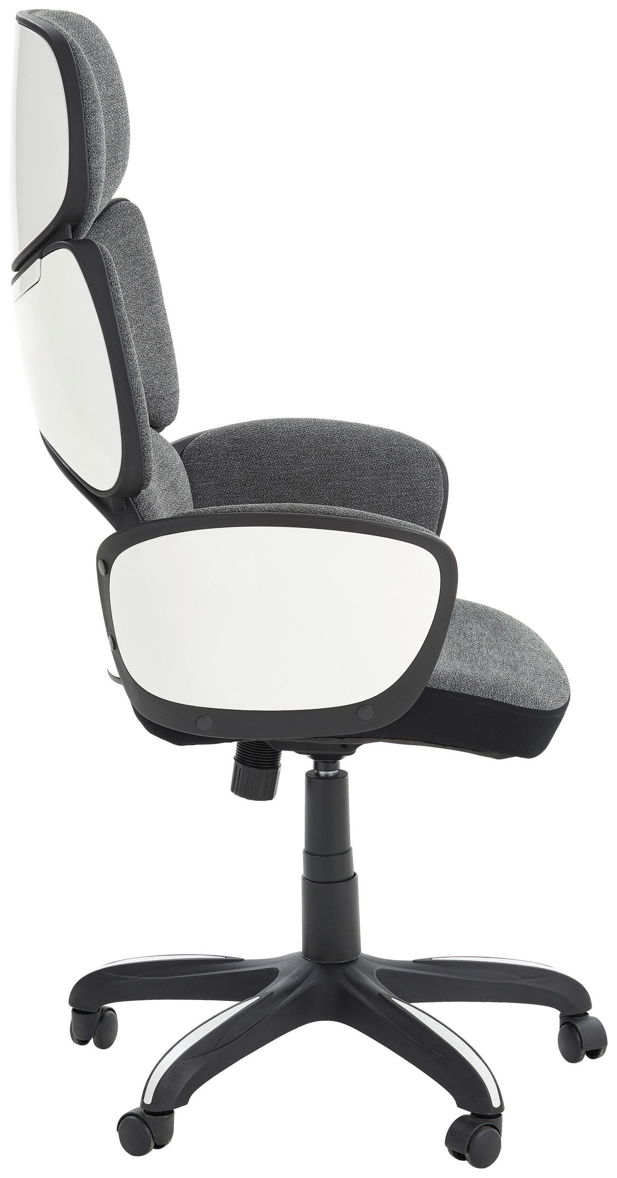KANCELÁRSKE KRESLO, tkaná textília, sivá, čierna, biela - čierna/sivá, Konventionell, kov/textil (64/118,5-128/69cm) - Carryhome