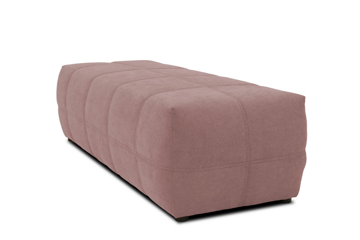 HOCKER in Textil Rosa  - Schwarz/Rosa, Design, Kunststoff/Textil (150/60/40cm) - MID.YOU