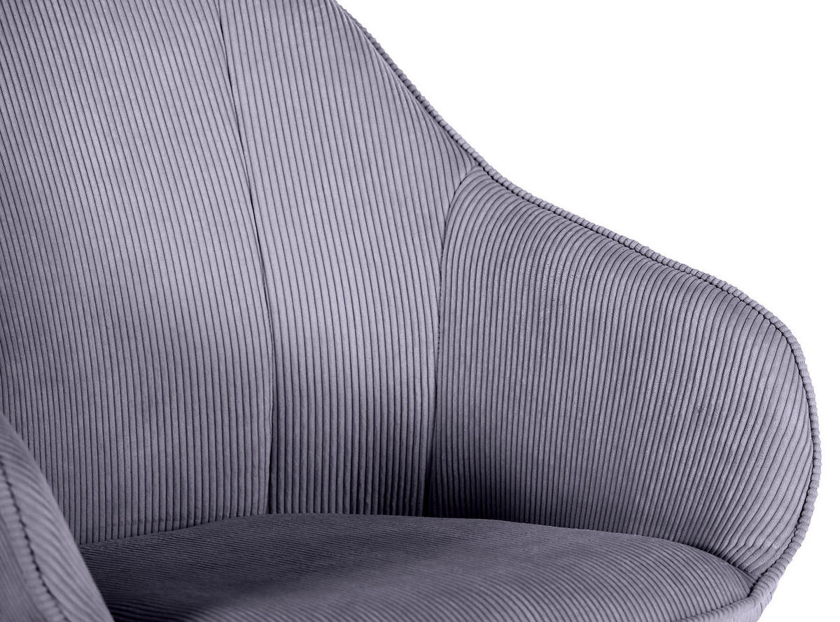 ARMLEHNSTUHL  in Cord  - Eichefarben/Hellgrau, LIFESTYLE, Holz/Textil (60/83/65cm) - home24