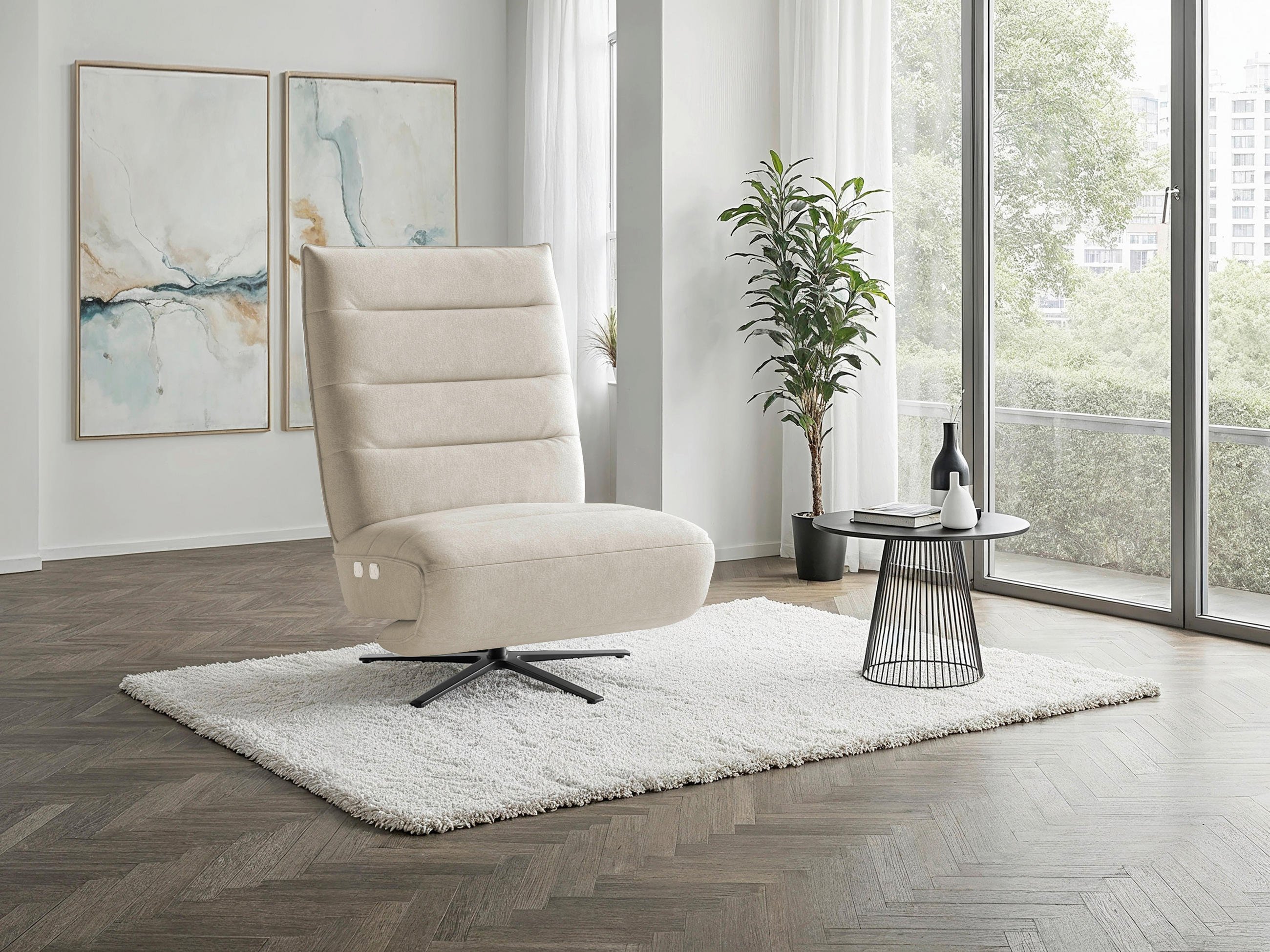 RELAXAČNÍ KŘESLO, textil, barvy stříbra - černá/barvy stříbra, Basics, kov/textil (80/109/98cm) - Sit & More