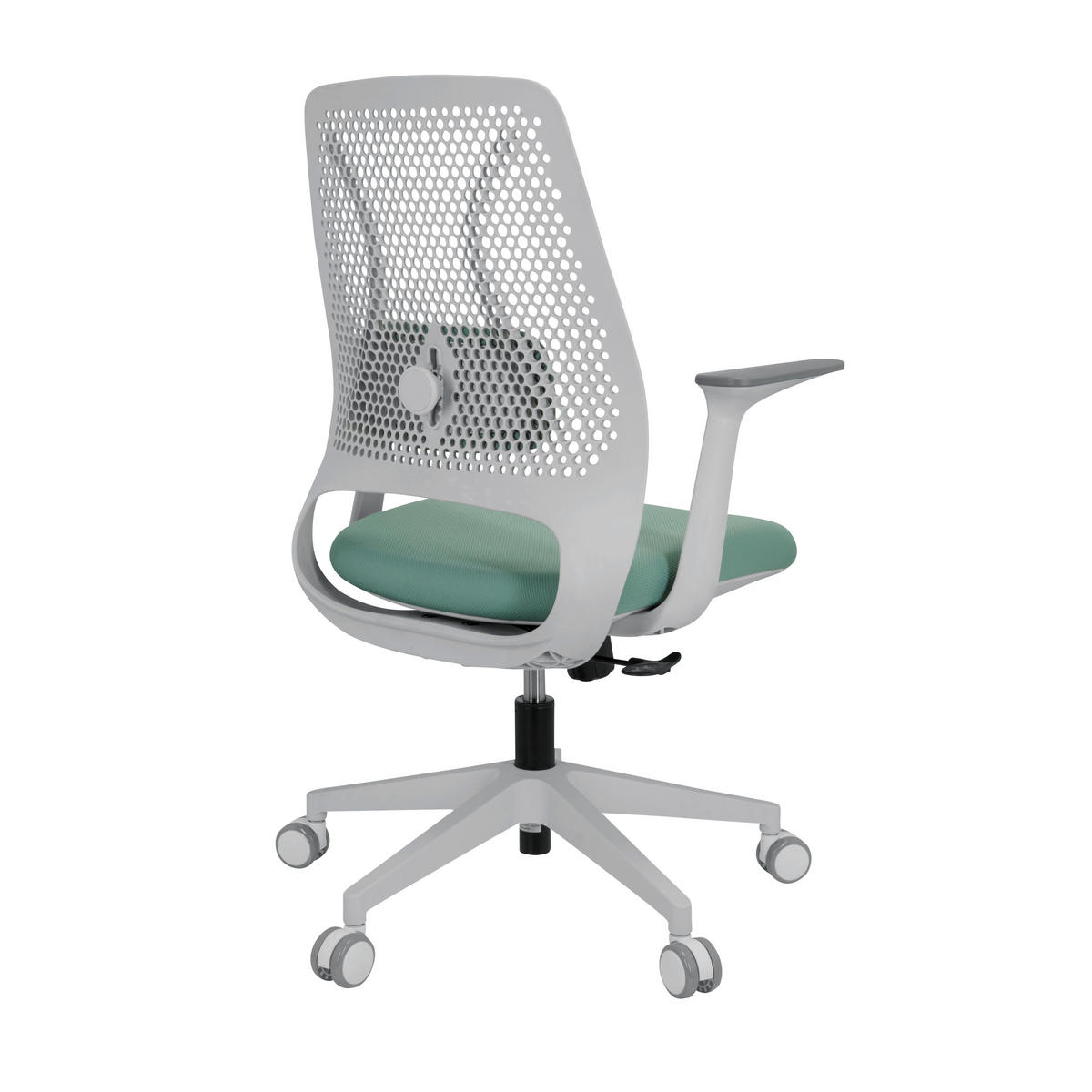 DREHSTUHL Flachgewebe Weiß, Mintgrün  - Weiß/Mintgrün, Basics, Kunststoff/Textil (63/99/56cm) - MID.YOU