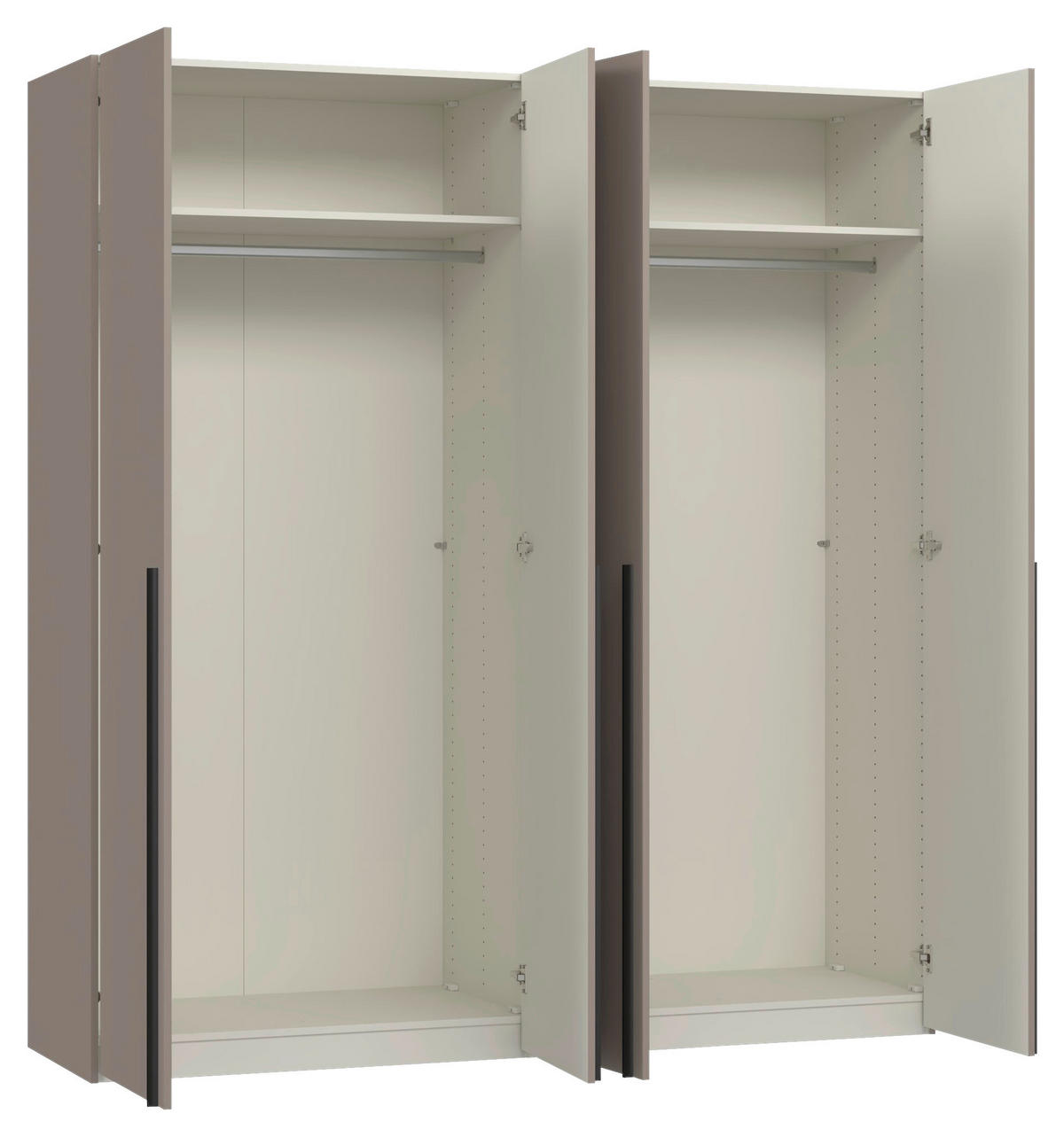 DREHTÜRENSCHRANK  in Hellbraun  - Hellbraun/Schwarz, Design, Holzwerkstoff/Metall (203/220/59cm) - Jutzler