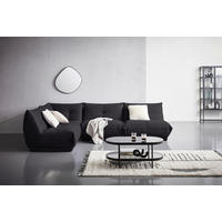 ECKSOFA Schwarz Lederlook  - Schwarz, Trend, Textil (210/315cm) - Livetastic