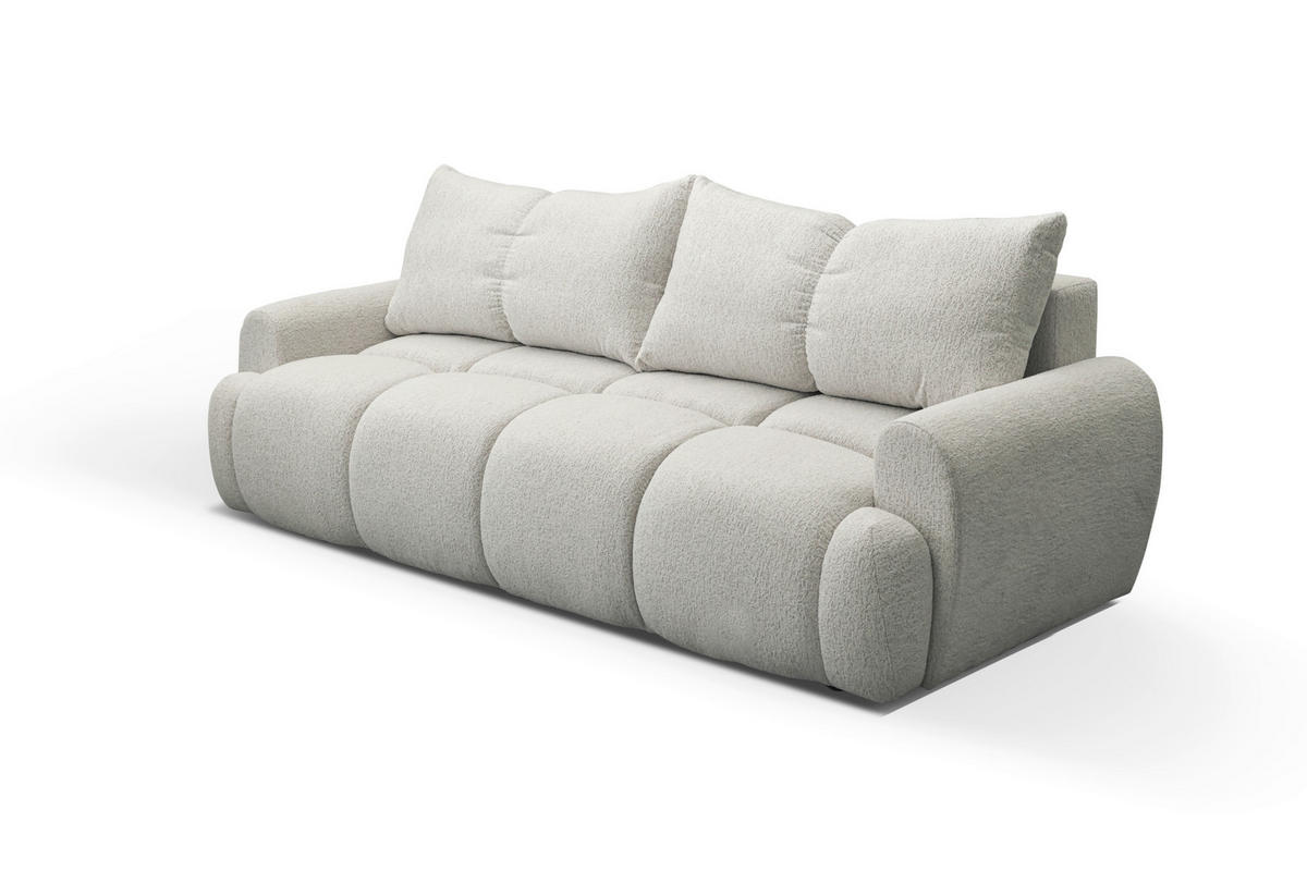 SCHLAFSOFA ALBA Struktur Creme  inkl. Bettkasten, Schlaffunktion  - Creme/Schwarz, Design, Holz/Textil (242/93/104cm) - MID.YOU