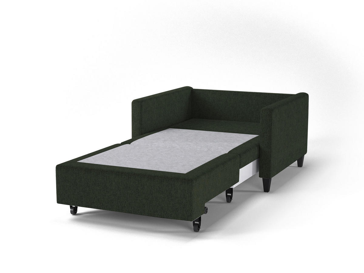 SCHLAFSESSEL SYDNEY  mit Flachgewebe Dunkelgrün  - Dunkelgrün/Schwarz, Design, Holz/Textil (95cm) - MID.YOU