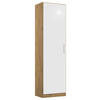 GARDEROB MED GÅNGJÄRN 47/210/54 cm 1-dörrar - kromfärg/vit högglans, Modern, trämaterial/plast (47/210/54cm) - Rauch Möbel