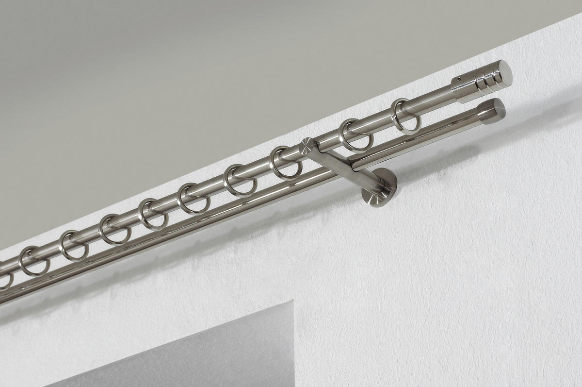 SET GALERIE PERDEA 240 cm  - culoare inox, Basics, metal (240cm) - Homeware