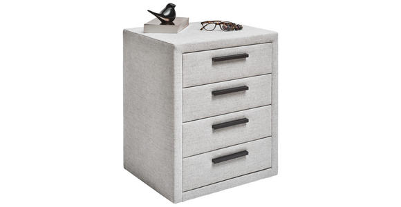 NACHTSCHRANK 49/59/41 cm  - Hellgrau/Schwarz, Basics, Textil/Metall (49/59/41cm) - Dieter Knoll