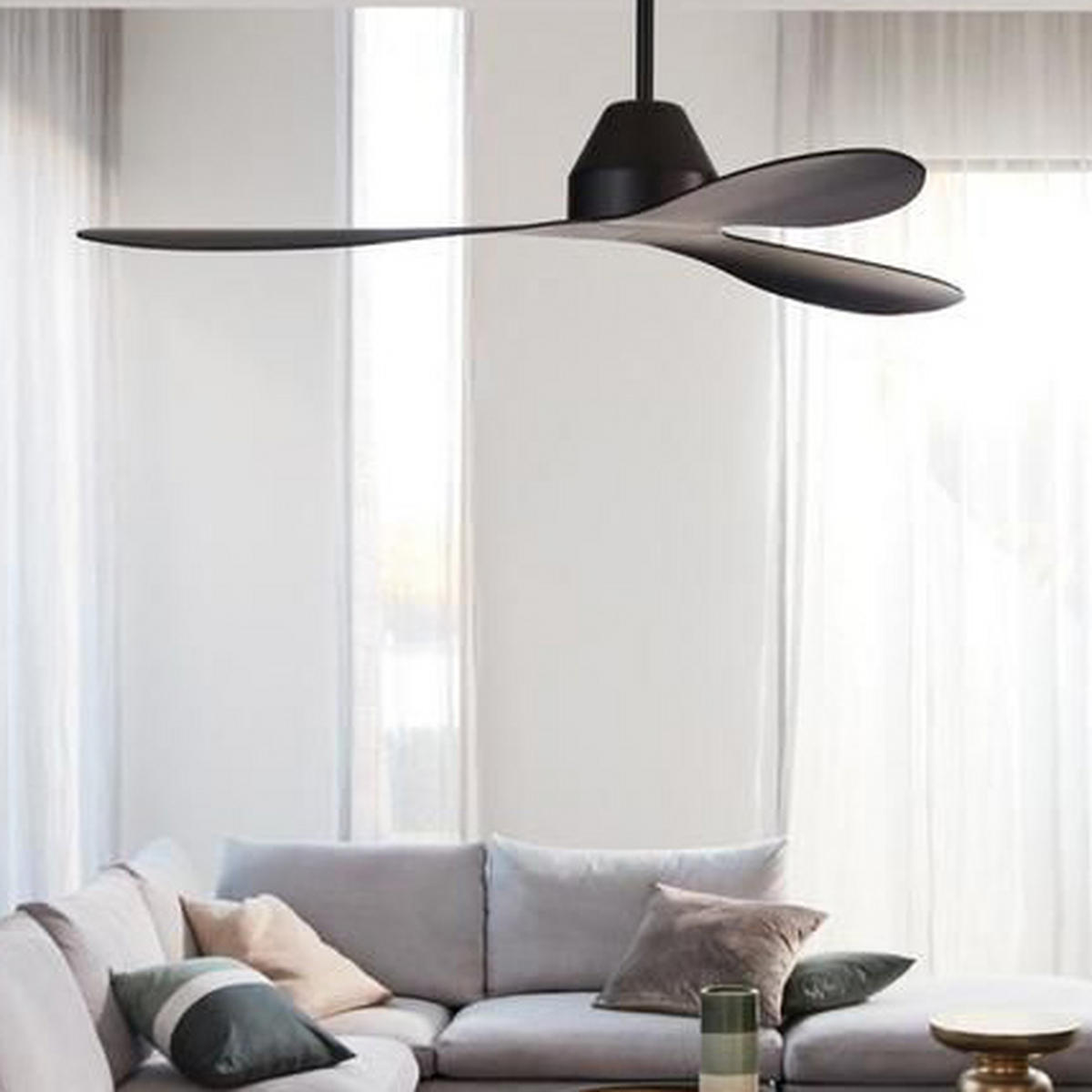 DECKENVENTILATOR  142/27 cm    - Schwarz, Basics, Kunststoff (142/27cm)
