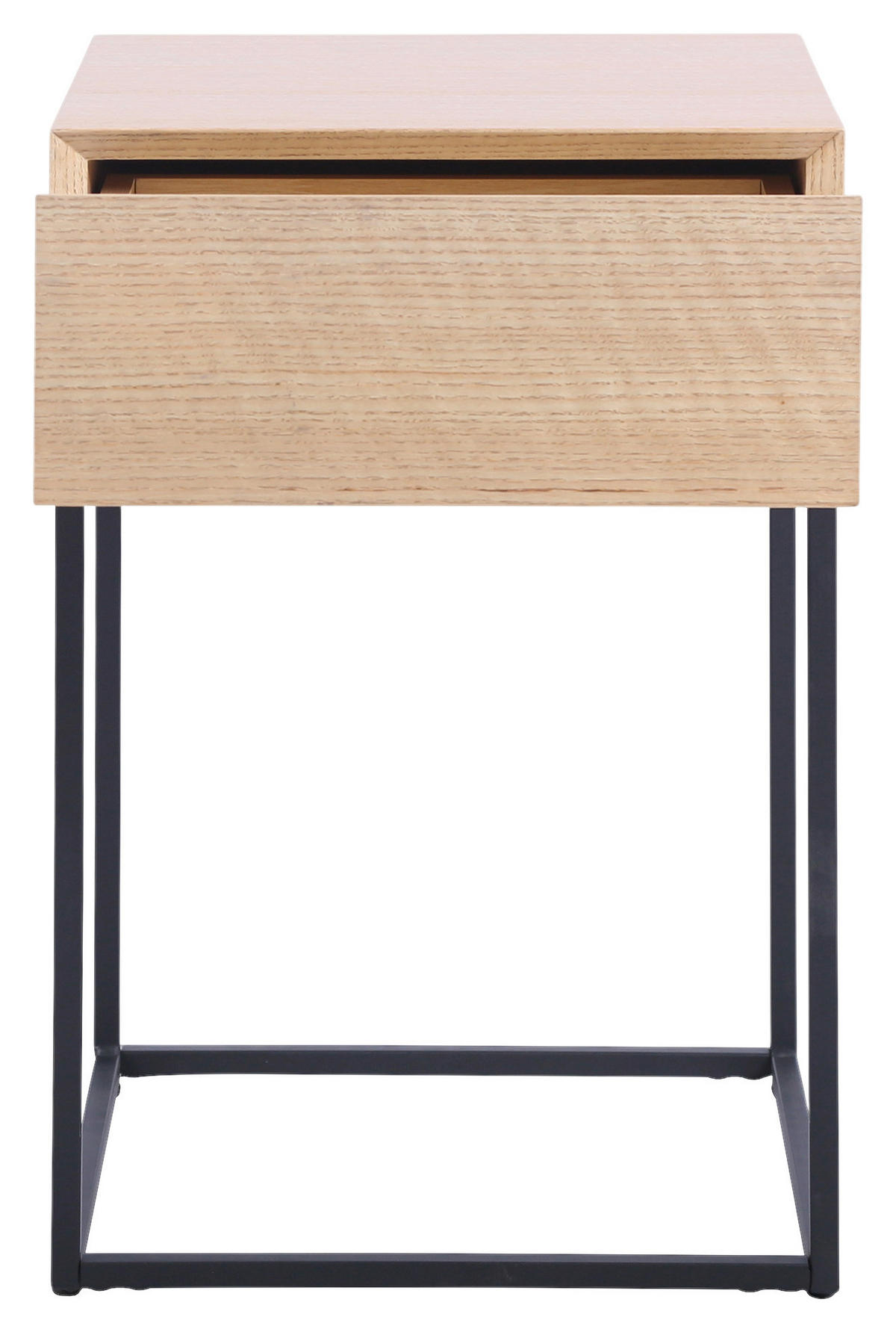 NACHTKÄSTCHEN in furniert Eiche Schwarz, Eichefarben  - Eichefarben/Schwarz, Basics, Holz/Holzwerkstoff (40/62/40cm) - Xora