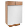 SCHUHSCHRANK Wildeiche massiv Weiß, Eichefarben  - Eichefarben/Weiß, Design, Glas/Holz (64/106/42,5cm) - Voglauer