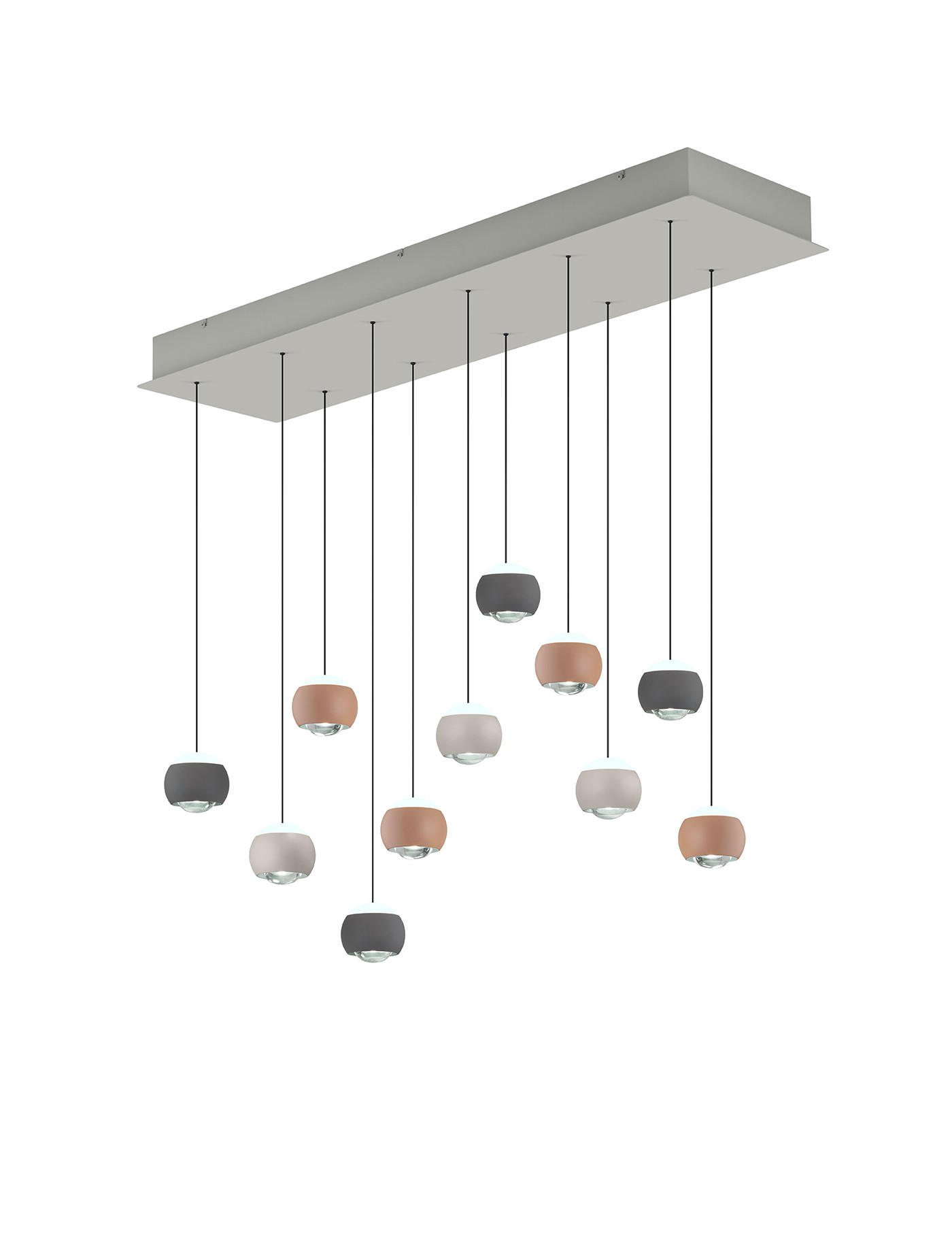 LED-HÄNGELEUCHTE Musterring 114/30/200 cm - Transparent/Aprikose, Design, Kunststoff/Metall (114/30/200cm) - Musterring