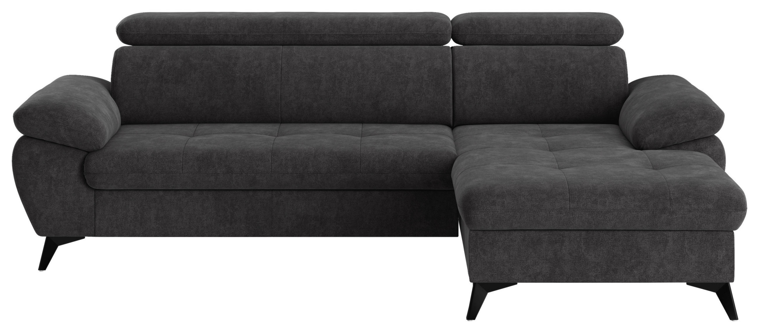 ECKSOFA in Dunkelgrau  - Schlammfarben/Dunkelgrau, Textil/Metall (261/166cm) - MID.YOU