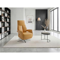 RELAXSESSEL Leder Currygelb  - Currygelb/Schwarz, Basics, Leder/Metall (75/115/85cm) - Sit & More