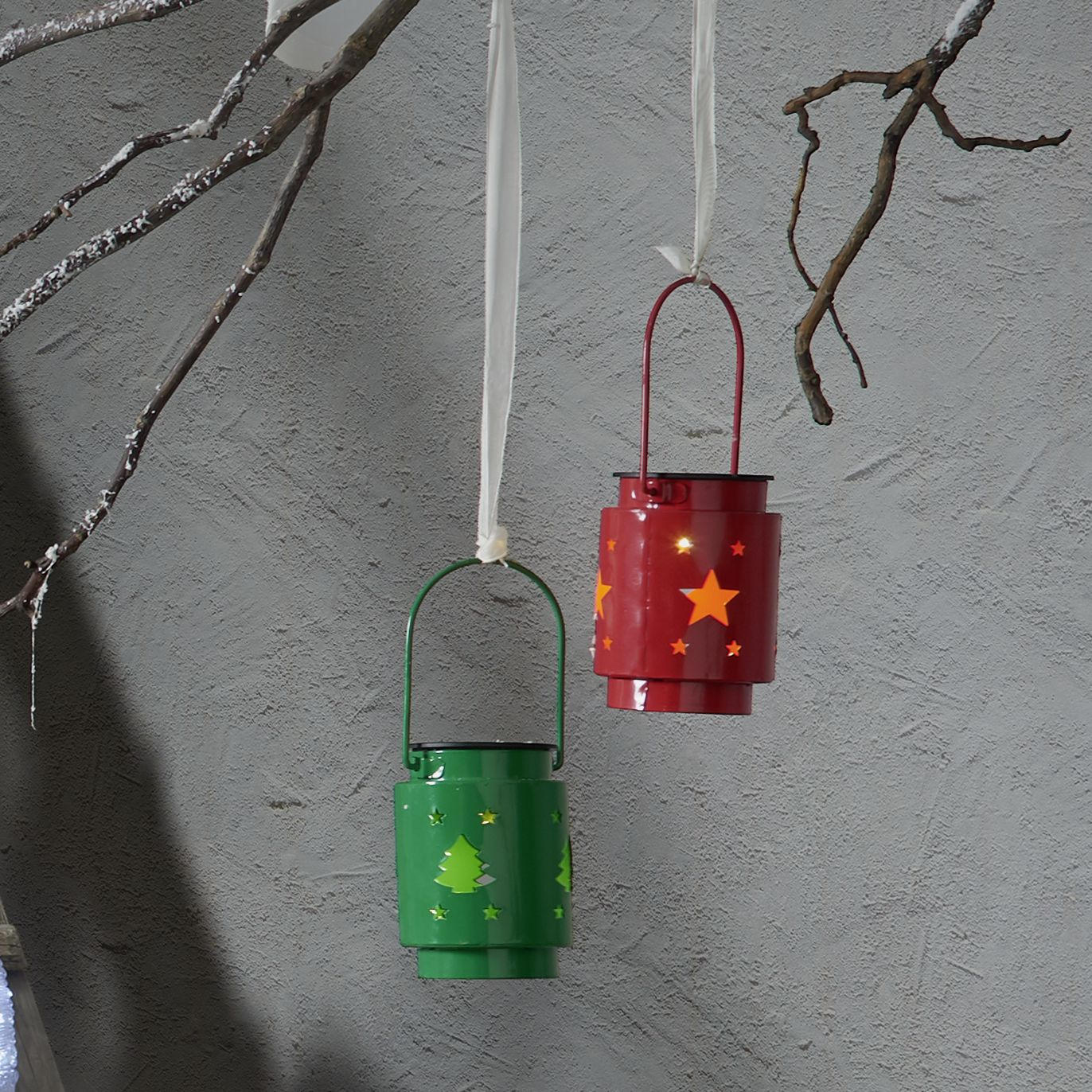 LED-DEKORATIONSLAMPA 8,5/11,5 cm   - grön/svart, Basics, metall/plast (8,5/11,5cm) - X-Mas