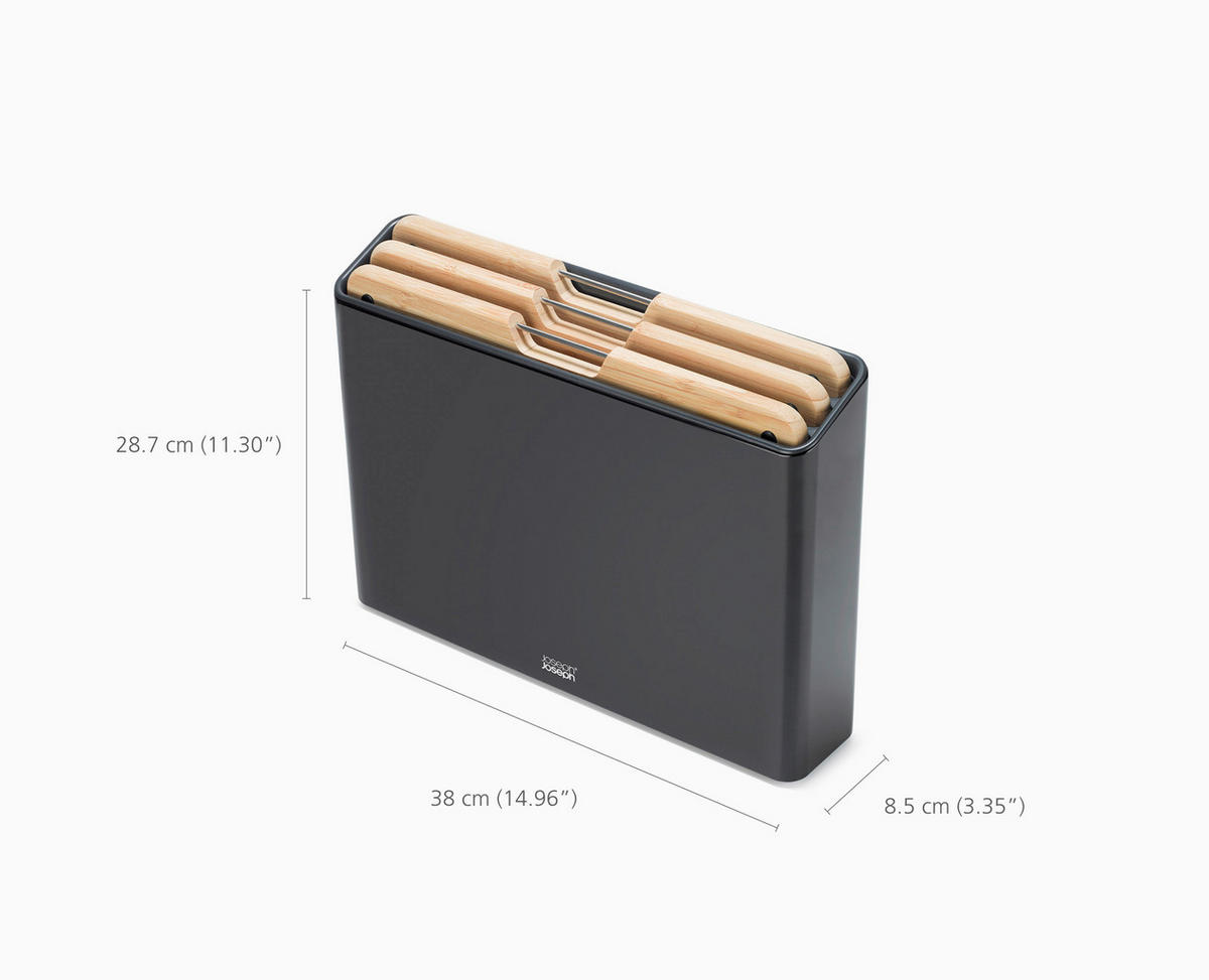 SET DESK ZA REZANJE - črna, Basics, kovina/les (38/28,7/8,50cm) - Joseph Joseph