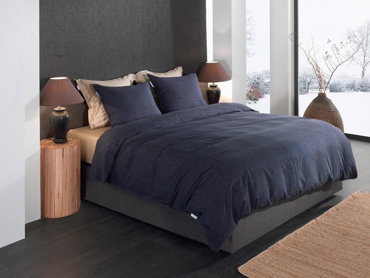 BETTWÄSCHE Franela Flanell 155/220 cm  - Dunkelblau, Basics, Textil (155/220cm)