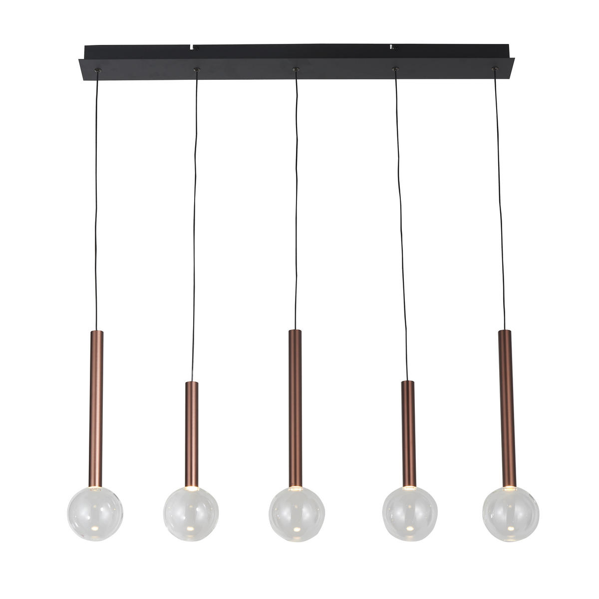 LED-HÄNGELEUCHTE 90/10/180 cm    - Klar/Schwarz, Design, Glas/Metall (90/10/180cm) - Dieter Knoll