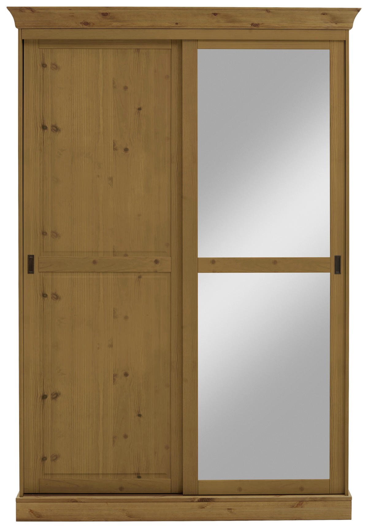 SCHIEBETÜRENSCHRANK 150/220/69 cm 2-türig Laugenfarbig  - Laugenfarbig/Messingfarben, ROMANTIK / LANDHAUS, Glas/Holz (150/220/69cm) - Boxxx