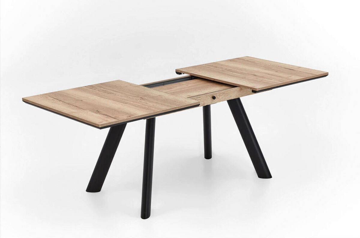 ESSTISCH 140-220/90/76 cm Nachbildung  Holzwerkstoff ausziehbar, in verschiedenen Größen erhältlich rechteckig Schwarz, Eichefarben  - Eichefarben/Schwarz, MODERN, Holz/Holzwerkstoff (140-220/90/76cm) - Valdera