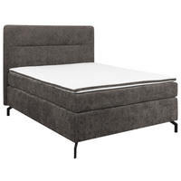 BOXSPRINGBETT 140/200 cm  in Dunkelbraun  - Dunkelbraun/Schwarz, Design, Textil/Metall (140/200cm) - Esposa